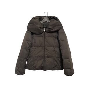 Nine West Brown Down Feather Pillow Collar Puffer Coat Women’s Size Medium